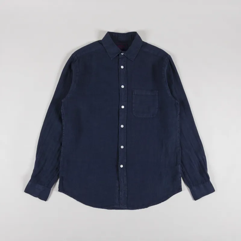 Portuguese Flannel Linen Shirt Navy