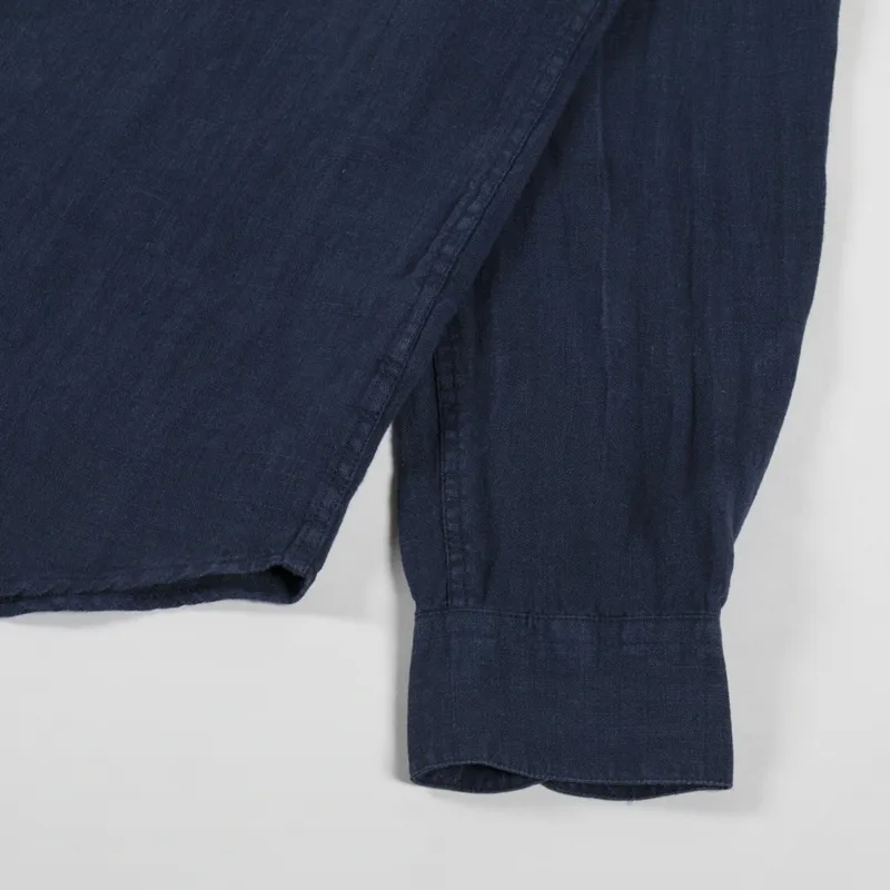 Portuguese Flannel Linen Shirt Navy-7