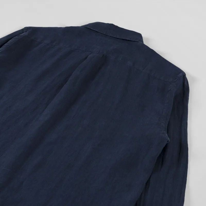 Portuguese Flannel Linen Shirt Navy-3