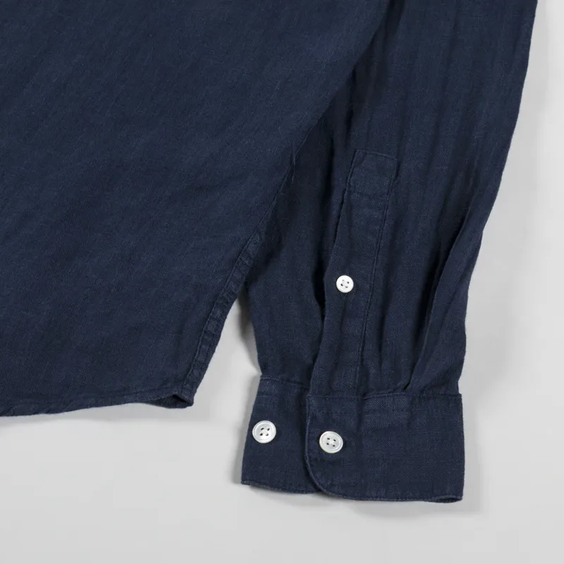 Portuguese Flannel Linen Shirt Navy-8