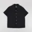 Portuguese Flannel Linen Camp Collar Shirt Black