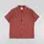 Portuguese Flannel Linen Camp Collar Shirt Terracota