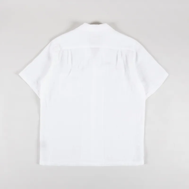 Portuguese Flannel Linen Camp Collar Shirt White-1
