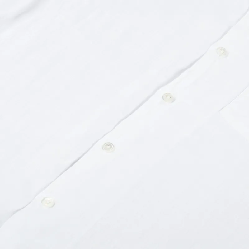 Portuguese Flannel Linen Camp Collar Shirt White-6