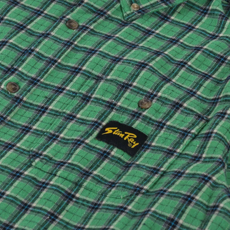Stan Ray Flannel Shirt Summer Green Plaid-5