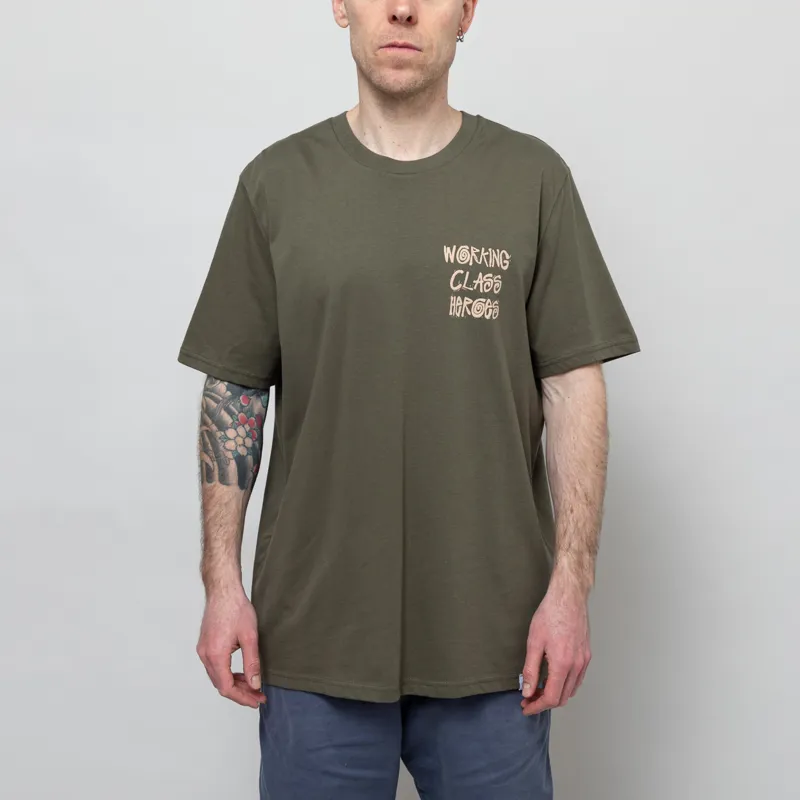 Working Class Heroes Tell Your Friends You Love Them Oversized T Shirt Green-3