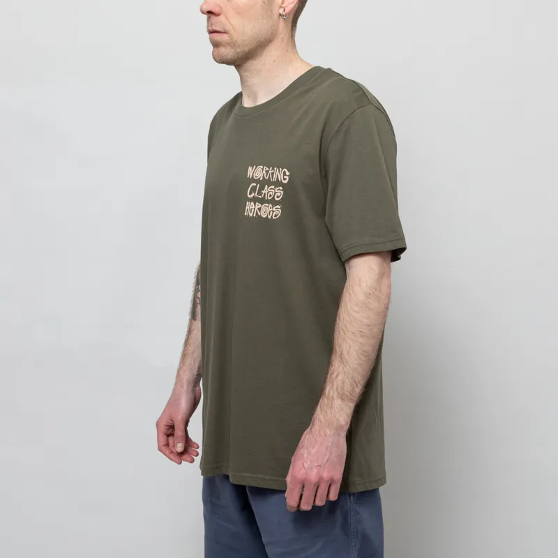 Working Class Heroes Tell Your Friends You Love Them Oversized T Shirt Green-1