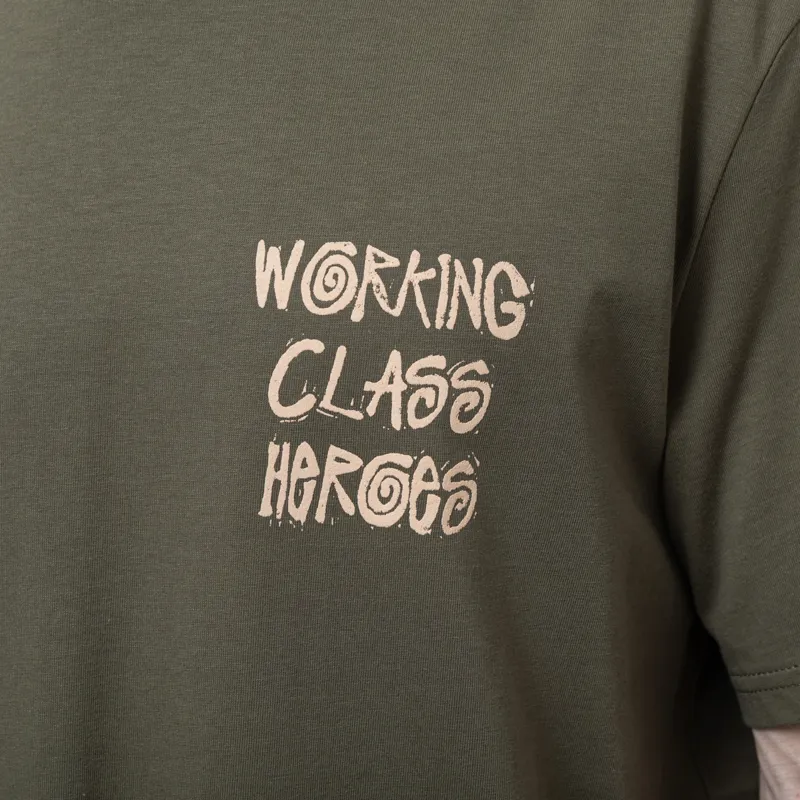 Working Class Heroes Tell Your Friends You Love Them Oversized T Shirt Green-5