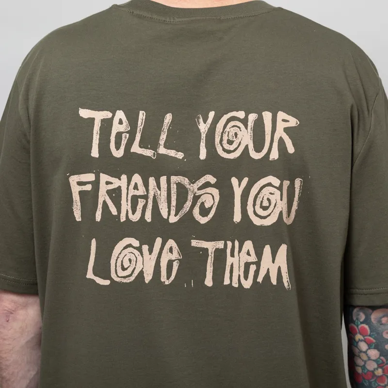Working Class Heroes Tell Your Friends You Love Them Oversized T Shirt Green-6