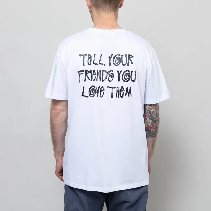 Working Class Heroes Tell Your Friends You Love Them Oversized T Shirt White