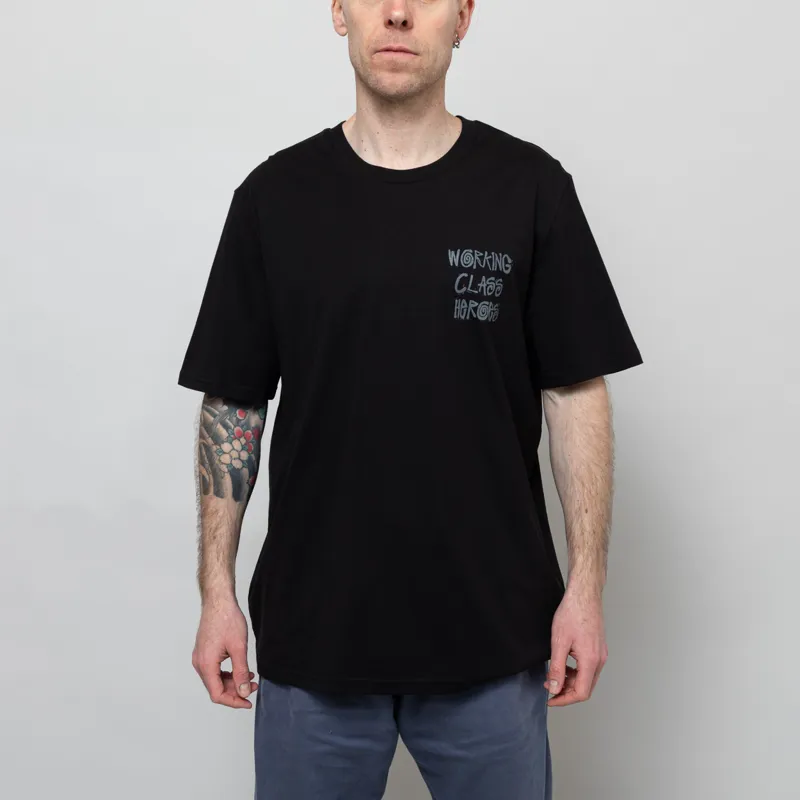 Working Class Heroes Tell Your Friends You Love Them Oversized T Shirt Black-2