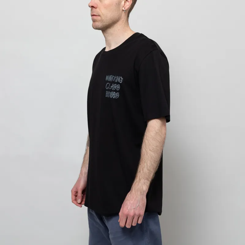 Working Class Heroes Tell Your Friends You Love Them Oversized T Shirt Black-3