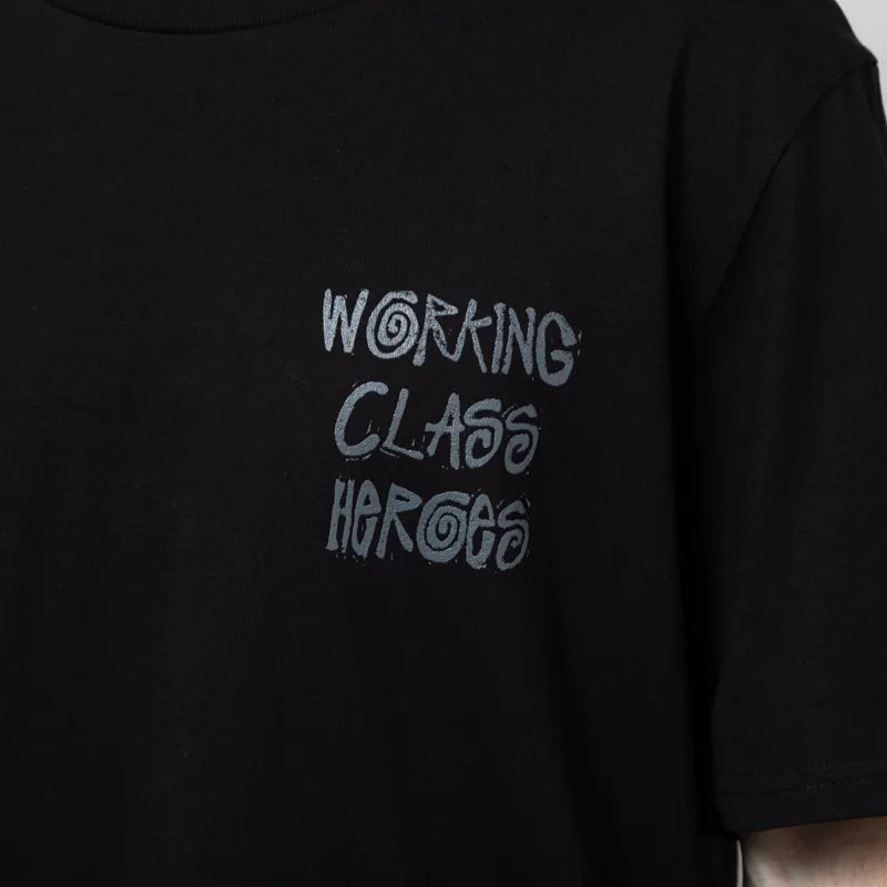 Working Class Heroes Tell Your Friends You Love Them Oversized T Shirt Black-5
