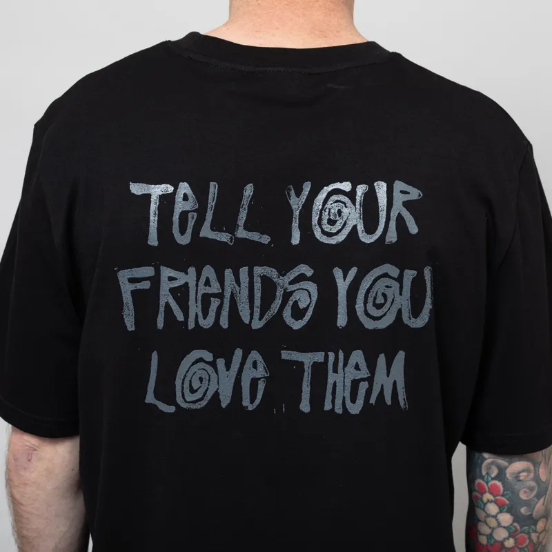 Working Class Heroes Tell Your Friends You Love Them Oversized T Shirt Black-6
