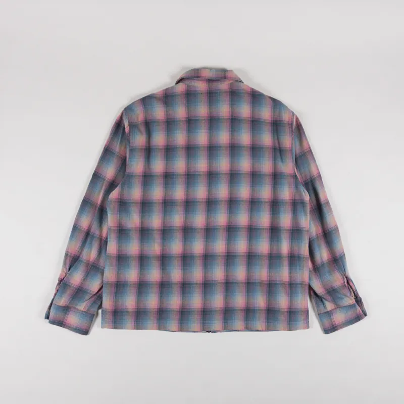 Stan Ray Zip Shirt Pink Teal Plaid-1