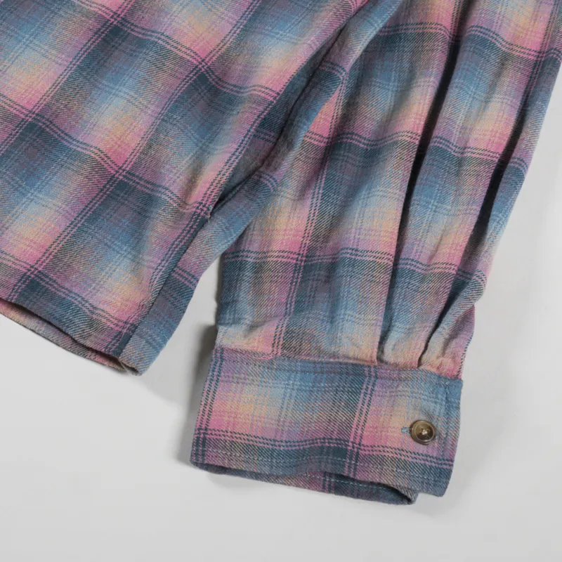 Stan Ray Zip Shirt Pink Teal Plaid-8