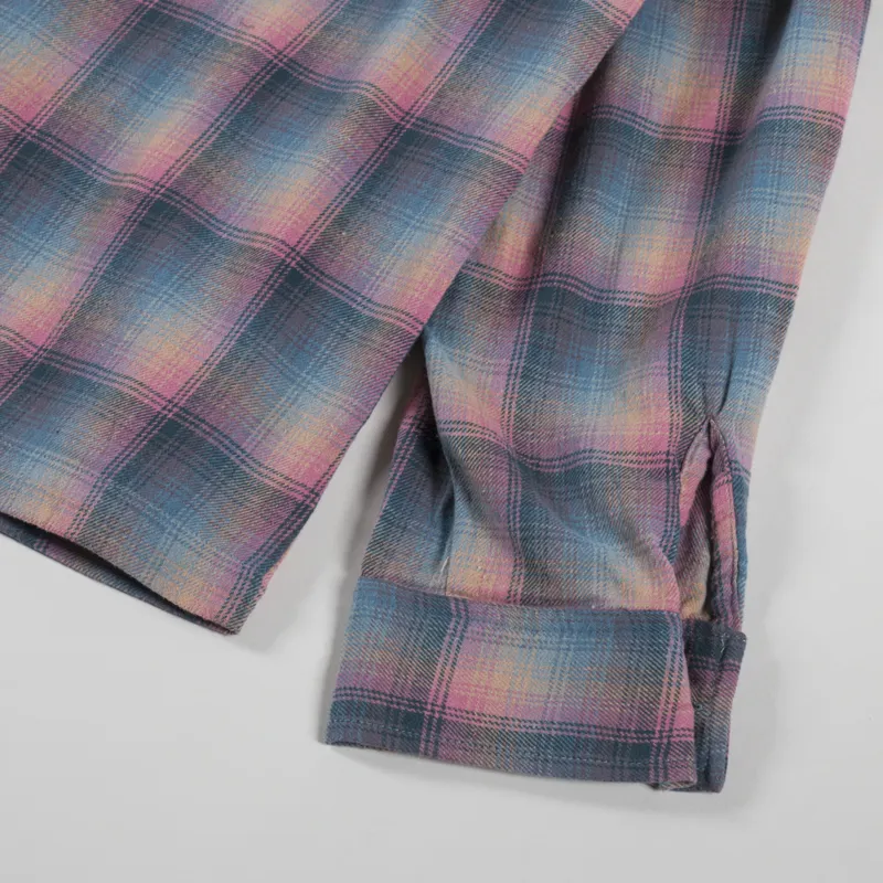 Stan Ray Zip Shirt Pink Teal Plaid-7