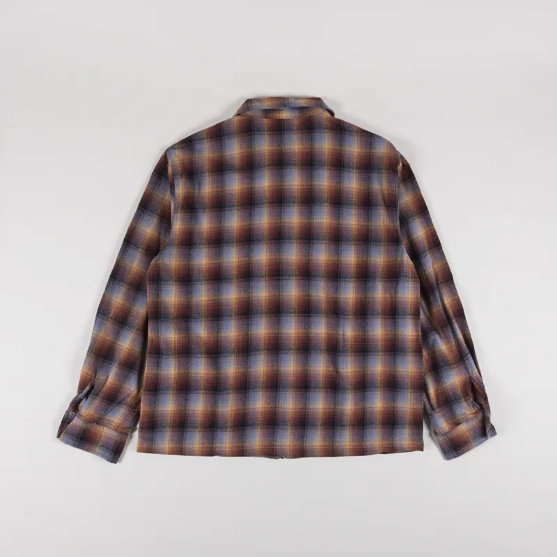 Stan Ray Zip Shirt Brown Blue Plaid-1