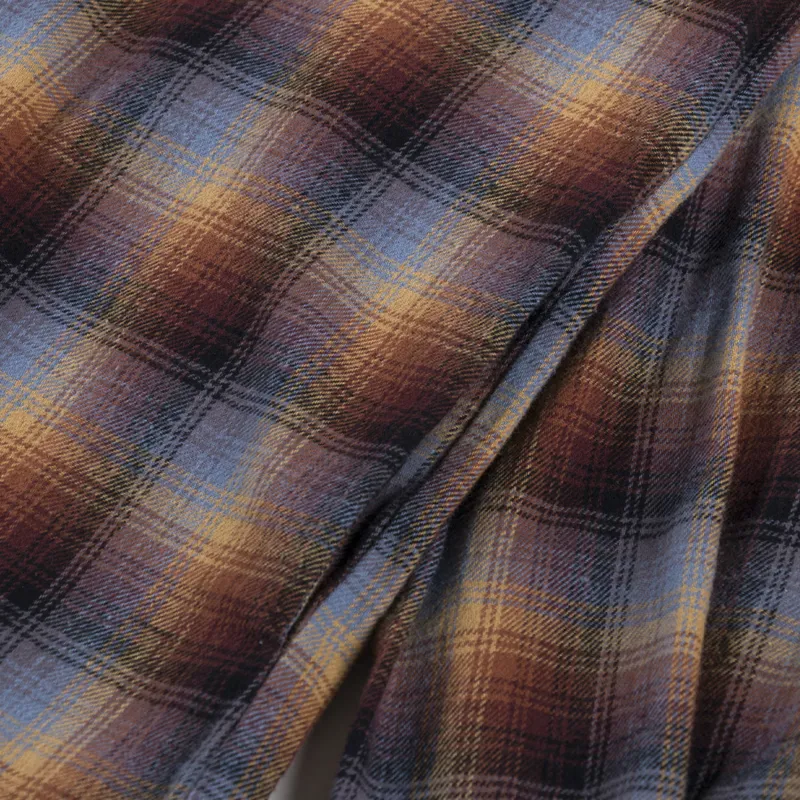 Stan Ray Zip Shirt Brown Blue Plaid-5