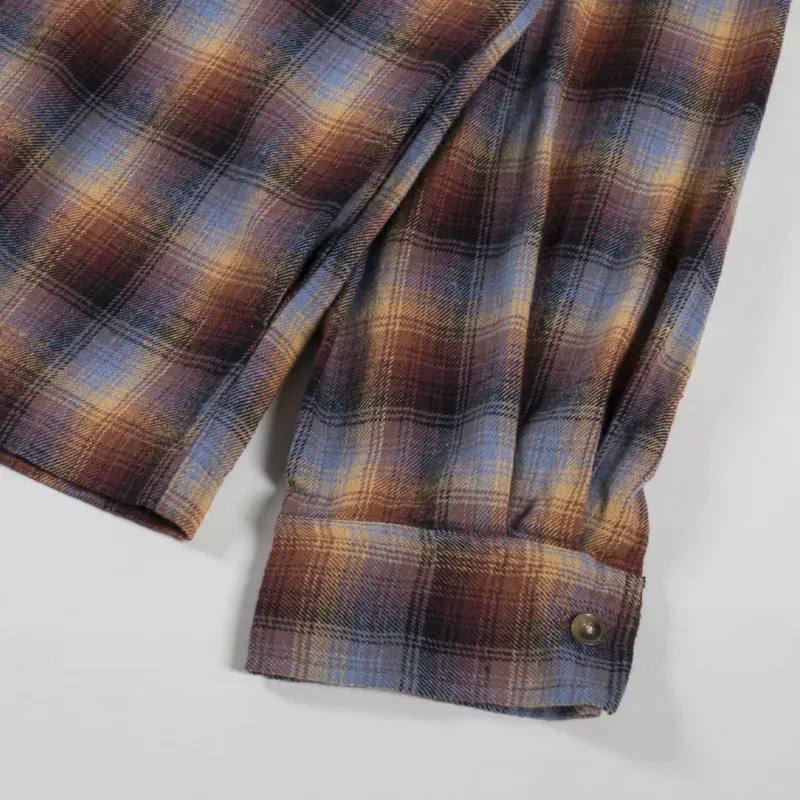 Stan Ray Zip Shirt Brown Blue Plaid-7