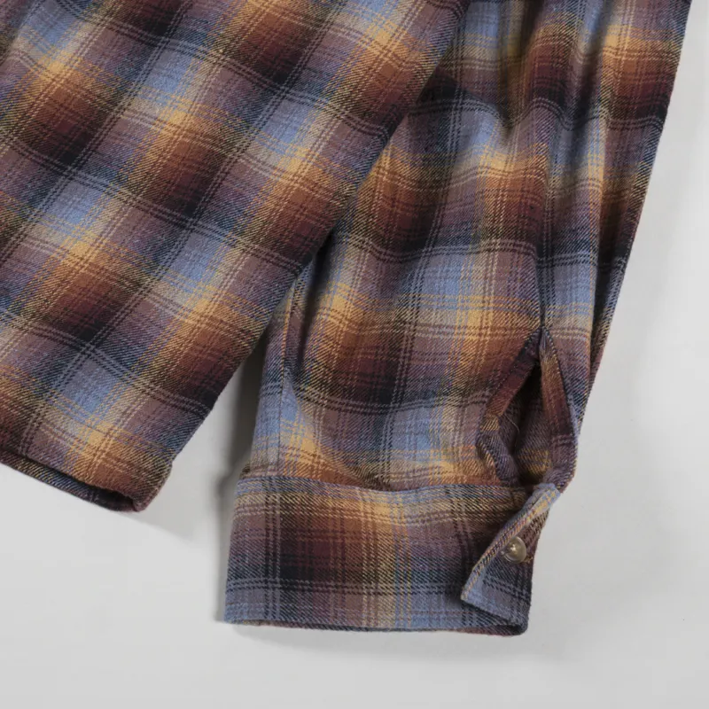 Stan Ray Zip Shirt Brown Blue Plaid-8