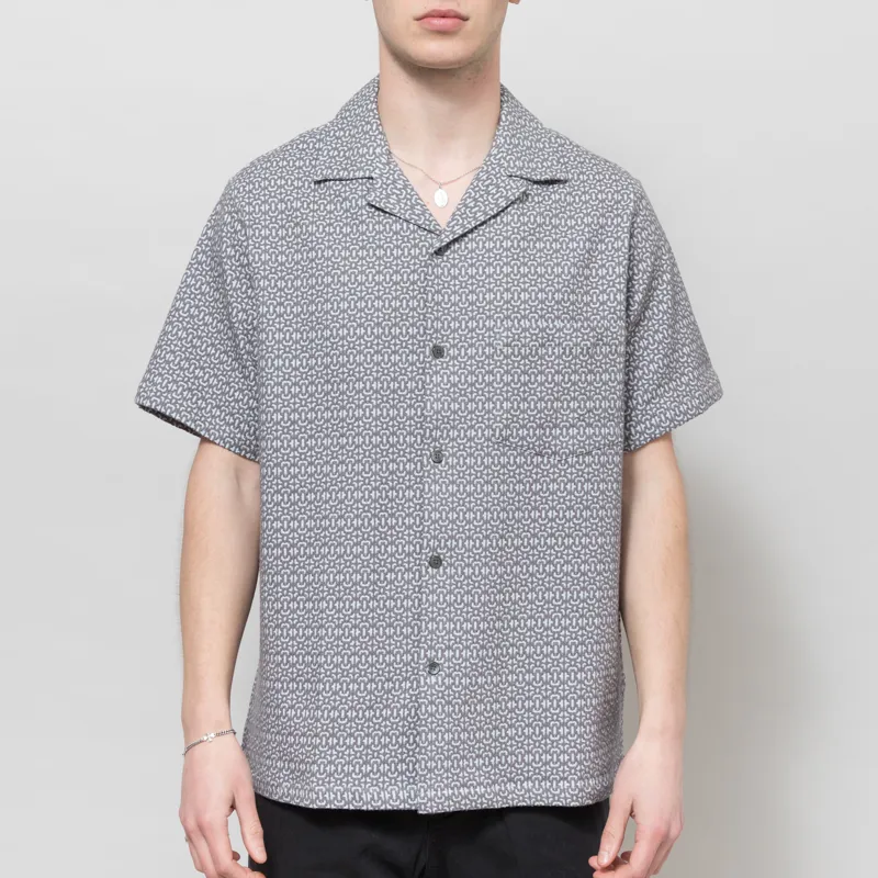 Portuguese Flannel Abstract Tile Shirt Grey