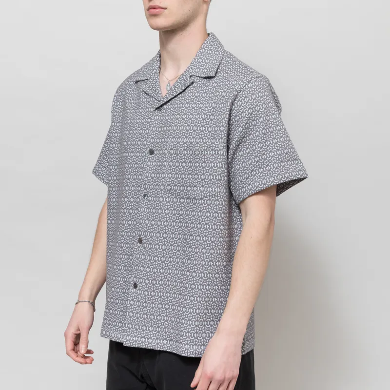 Portuguese Flannel Abstract Tile Shirt Grey-1