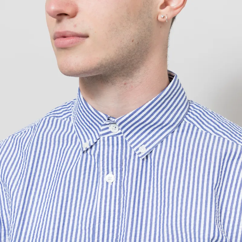 Portuguese Flannel Atlantico Stripe Shirt Blue-3