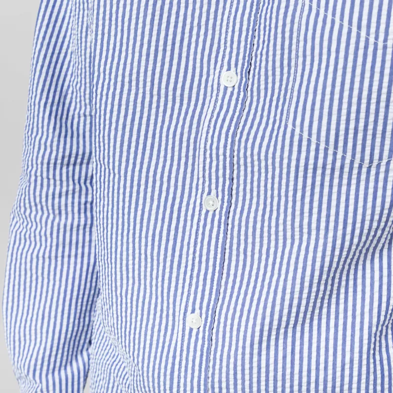 Portuguese Flannel Atlantico Stripe Shirt Blue-5