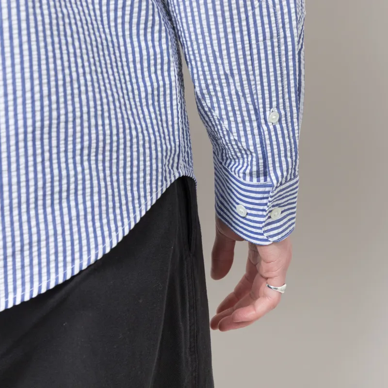 Portuguese Flannel Atlantico Stripe Shirt Blue-8