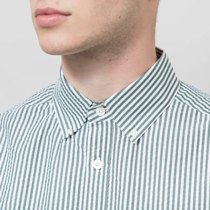 Portuguese Flannel Atlantico Stripe Shirt Green-3