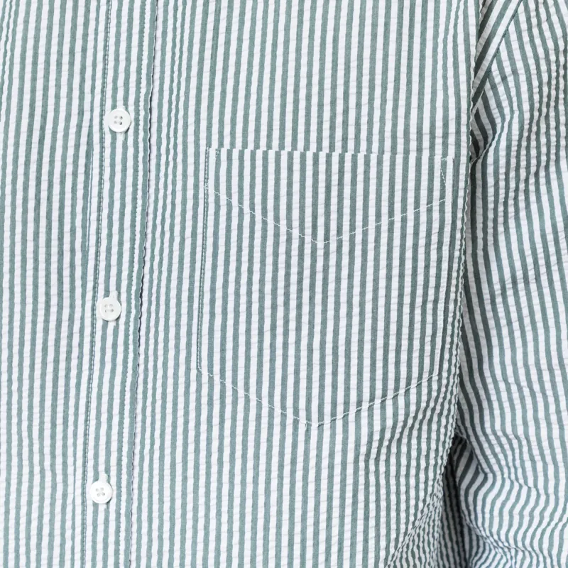 Portuguese Flannel Atlantico Stripe Shirt Green-5