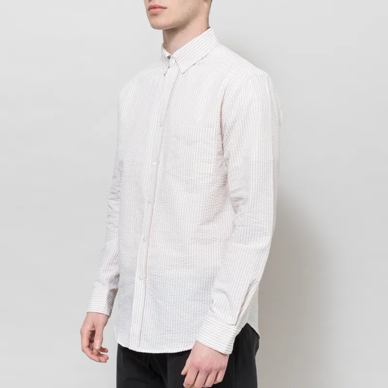 Portuguese Flannel Atlantico Stripe Shirt Sand-1