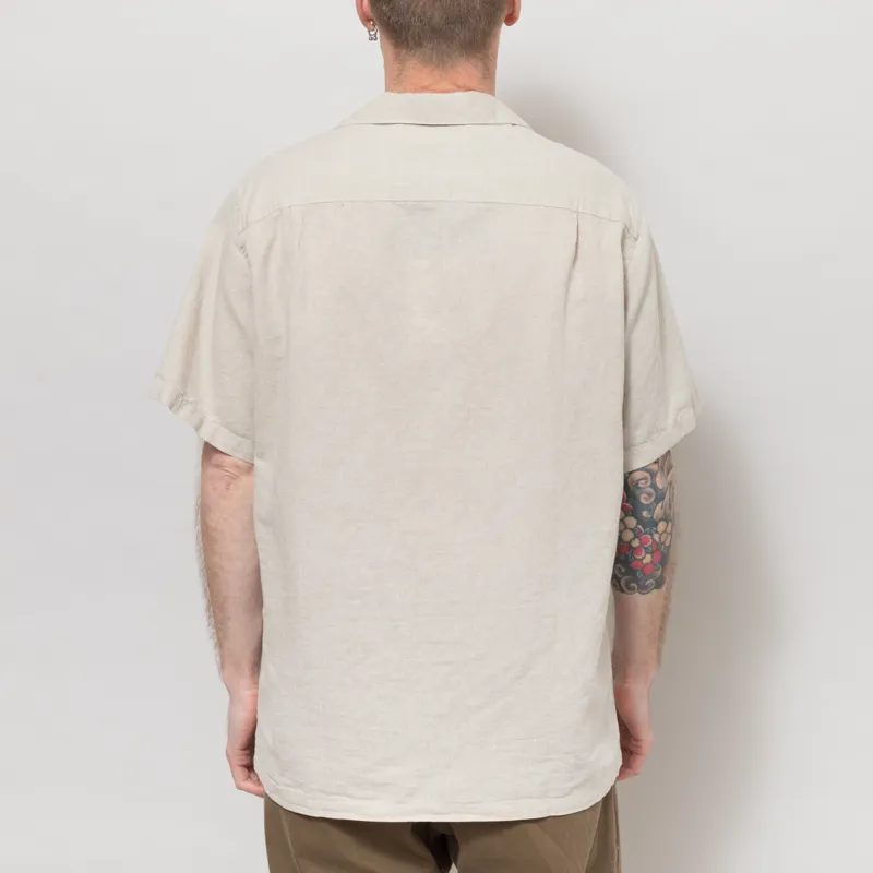 Portuguese Flannel Branch Embroidery Shirt Natural-3