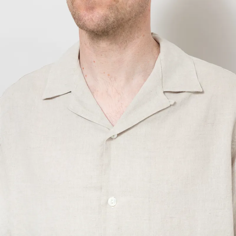 Portuguese Flannel Branch Embroidery Shirt Natural-5