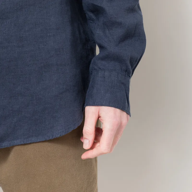 Portuguese Flannel Linen Shirt Navy-8