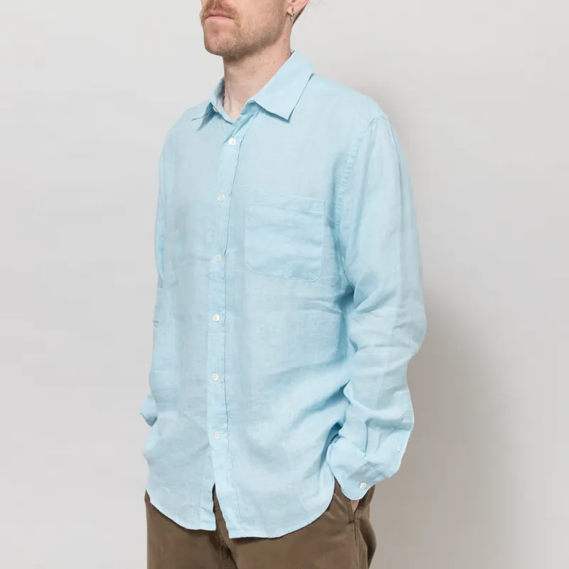 Portuguese Flannel Linen Shirt Sky-1