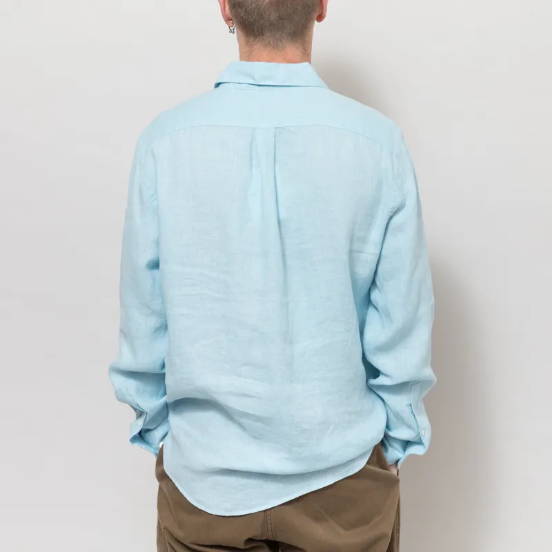 Portuguese Flannel Linen Shirt Sky-3