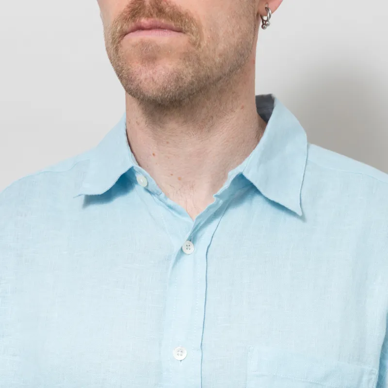 Portuguese Flannel Linen Shirt Sky-5