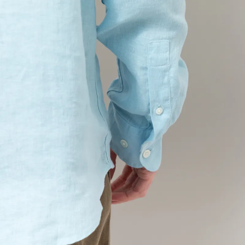 Portuguese Flannel Linen Shirt Sky-8