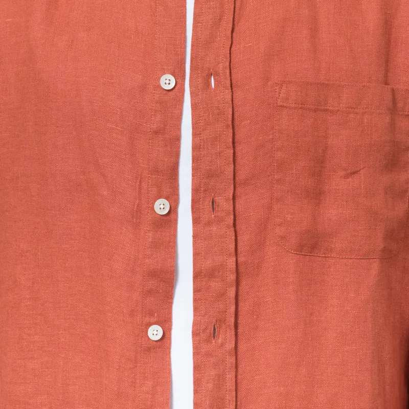 Portuguese Flannel Linen Shirt Terracotta-6
