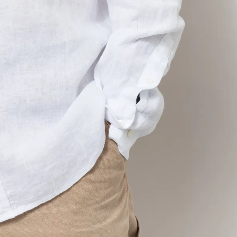 Portuguese Flannel Linen Shirt White-8