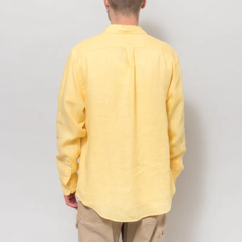 Portuguese Flannel Linen Shirt Yellow-3
