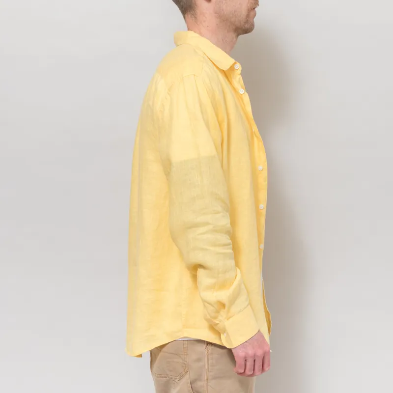 Portuguese Flannel Linen Shirt Yellow-4