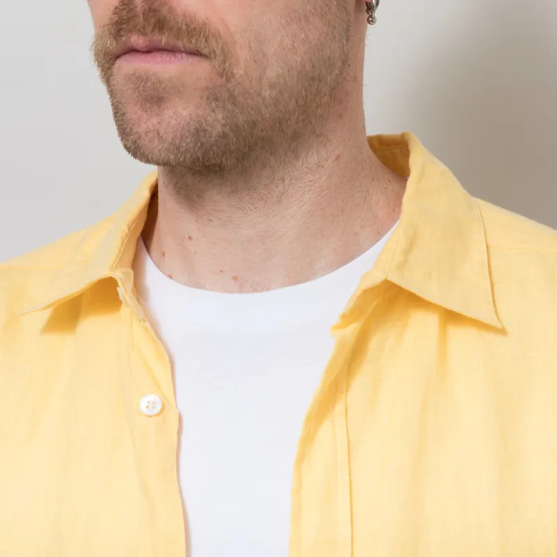 Portuguese Flannel Linen Shirt Yellow-5