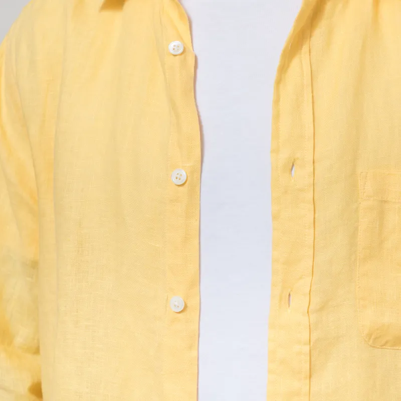 Portuguese Flannel Linen Shirt Yellow-6