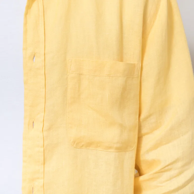 Portuguese Flannel Linen Shirt Yellow-7