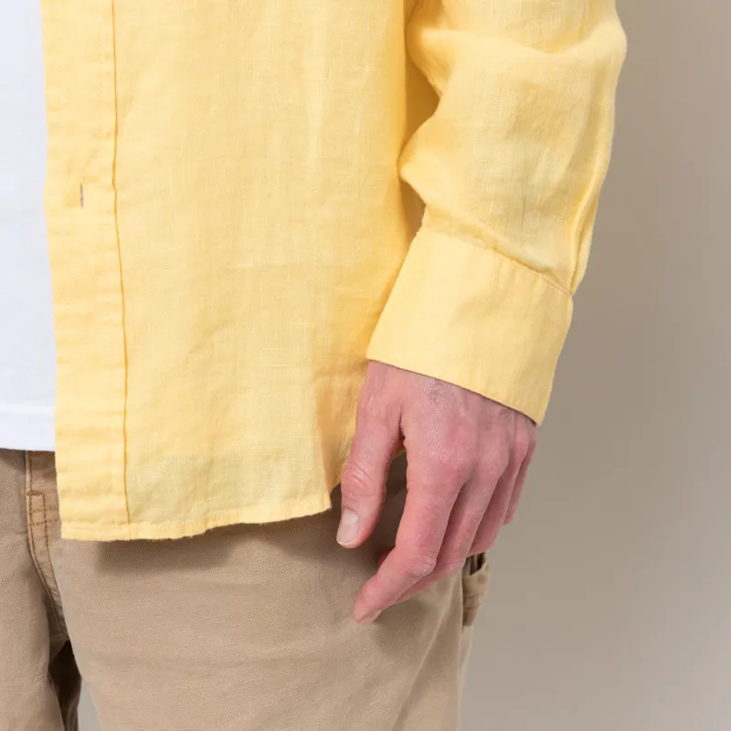 Portuguese Flannel Linen Shirt Yellow-8