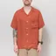 Portuguese Flannel Linen Camp Collar Shirt Terracotta