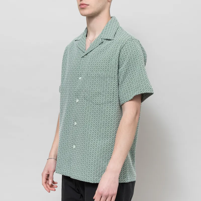Portuguese Flannel Abstract Tile Shirt Green-1